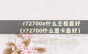 r72700x什么主板最好（r72700什么显卡最好）