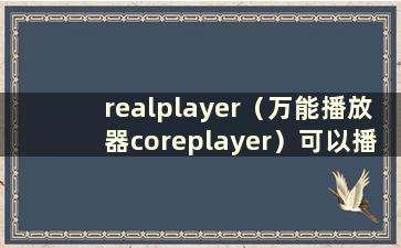 realplayer（万能播放器coreplayer）可以播放哪些文件