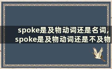 spoke是及物动词还是名词,spoke是及物动词还是不及物动词