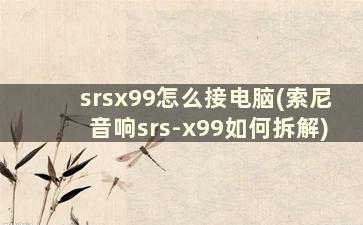 srsx99怎么接电脑(索尼音响srs-x99如何拆解)