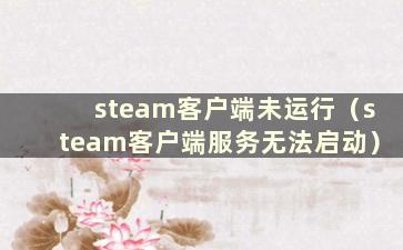 steam客户端未运行（steam客户端服务无法启动）