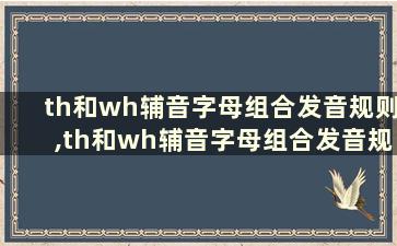 th和wh辅音字母组合发音规则,th和wh辅音字母组合发音规则有哪些