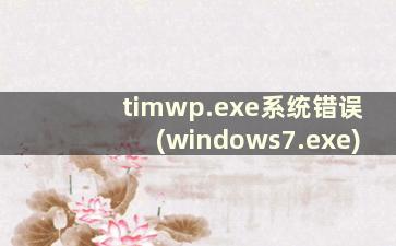 timwp.exe系统错误(windows7.exe)