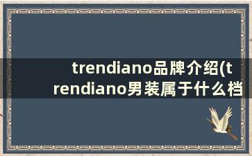 trendiano品牌介绍(trendiano男装属于什么档次)