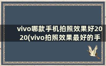 vivo哪款手机拍照效果好2020(vivo拍照效果最好的手机)