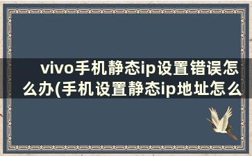 vivo手机静态ip设置错误怎么办(手机设置静态ip地址怎么填写)