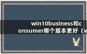 win10business和consumer哪个版本更好（windows10business和consumer）