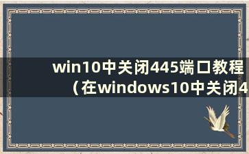 win10中关闭445端口教程（在windows10中关闭445端口）