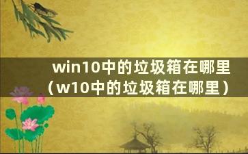 win10中的垃圾箱在哪里（w10中的垃圾箱在哪里）