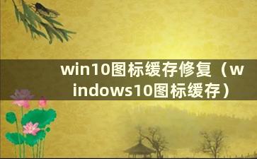 win10图标缓存修复（windows10图标缓存）