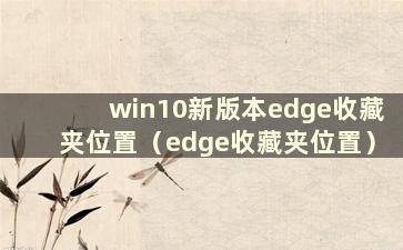 win10新版本edge收藏夹位置（edge收藏夹位置）