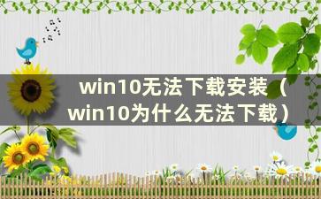 win10无法下载安装（win10为什么无法下载）