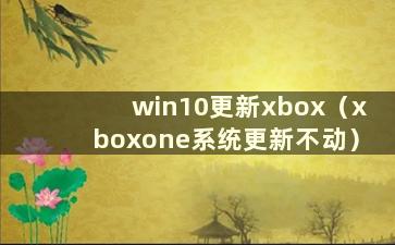 win10更新xbox（xboxone系统更新不动）