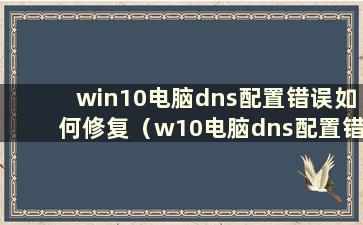 win10电脑dns配置错误如何修复（w10电脑dns配置错误无法上网怎么办）