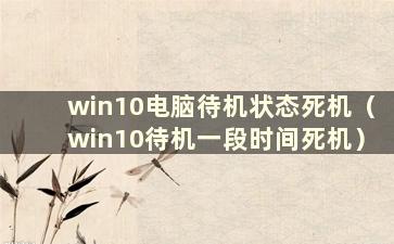 win10电脑待机状态死机（win10待机一段时间死机）