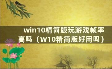 win10精简版玩游戏帧率高吗（W10精简版好用吗）