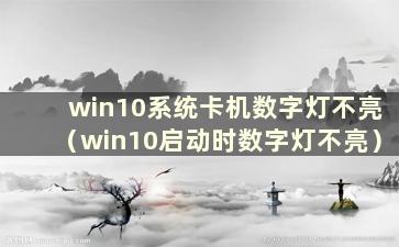 win10系统卡机数字灯不亮（win10启动时数字灯不亮）