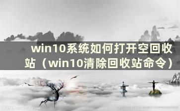 win10系统如何打开空回收站（win10清除回收站命令）