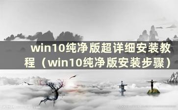 win10纯净版超详细安装教程（win10纯净版安装步骤）