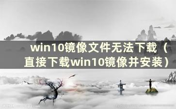 win10镜像文件无法下载（直接下载win10镜像并安装）