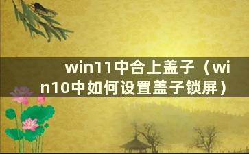 win11中合上盖子（win10中如何设置盖子锁屏）