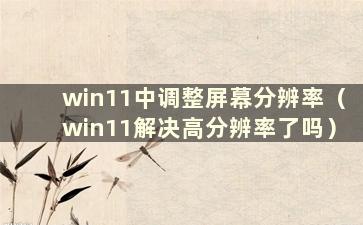 win11中调整屏幕分辨率（win11解决高分辨率了吗）