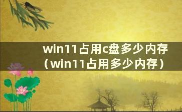 win11占用c盘多少内存（win11占用多少内存）