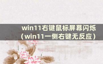 win11右键鼠标屏幕闪烁（win11一侧右键无反应）