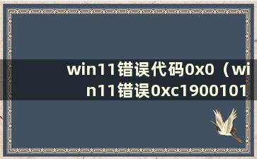 win11错误代码0x0（win11错误0xc1900101）