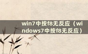 win7中按f8无反应（windows7中按f8无反应）