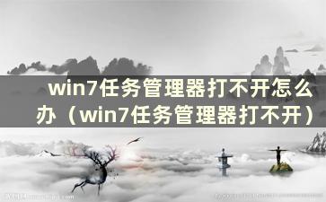 win7任务管理器打不开怎么办（win7任务管理器打不开）