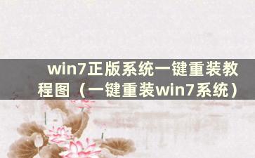 win7正版系统一键重装教程图（一键重装win7系统）