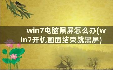 win7电脑黑屏怎么办(win7开机画面结束就黑屏)