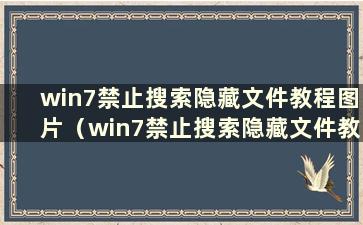 win7禁止搜索隐藏文件教程图片（win7禁止搜索隐藏文件教程下载）