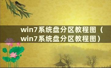 win7系统盘分区教程图（win7系统盘分区教程图）