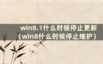 win8.1什么时候停止更新（win8什么时候停止维护）