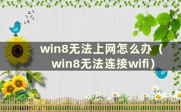 win8无法上网怎么办（win8无法连接wifi）