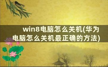 win8电脑怎么关机(华为电脑怎么关机最正确的方法)