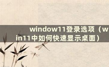 window11登录选项（win11中如何快速显示桌面）