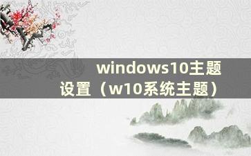 windows10主题设置（w10系统主题）