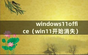 windows11office（win11开始消失）