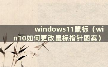 windows11鼠标（win10如何更改鼠标指针图案）