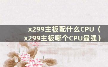 x299主板配什么CPU（x299主板哪个CPU最强）