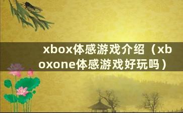 xbox体感游戏介绍（xboxone体感游戏好玩吗）