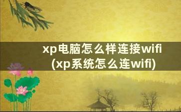 xp电脑怎么样连接wifi(xp系统怎么连wifi)