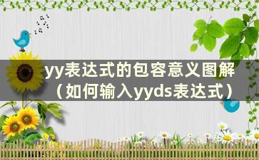 yy表达式的包容意义图解（如何输入yyds表达式）