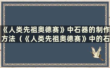 《人类先祖奥德赛》中石器的制作方法（《人类先祖奥德赛》中的石斧）