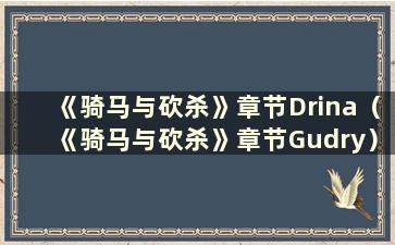 《骑马与砍杀》章节Drina（《骑马与砍杀》章节Gudry）