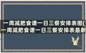 一周减肥食谱一日三餐安排表图(一周减肥食谱一日三餐安排表最新)