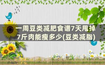 一周豆类减肥食谱7天甩掉7斤肉能瘦多少(豆类减脂)